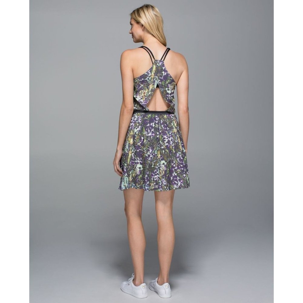 LULULEMON Floral Cutout Back City Summer Dress 6 - Picture 2 of 12